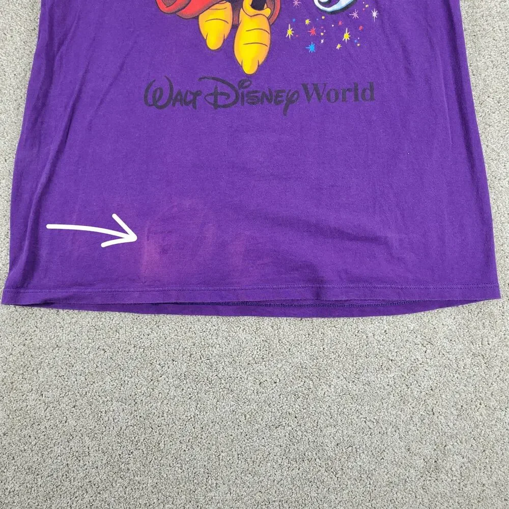 Mickey‎ Inc Womens T-shirt XL Purple Walt Disney World 25th Anniversary Cotton